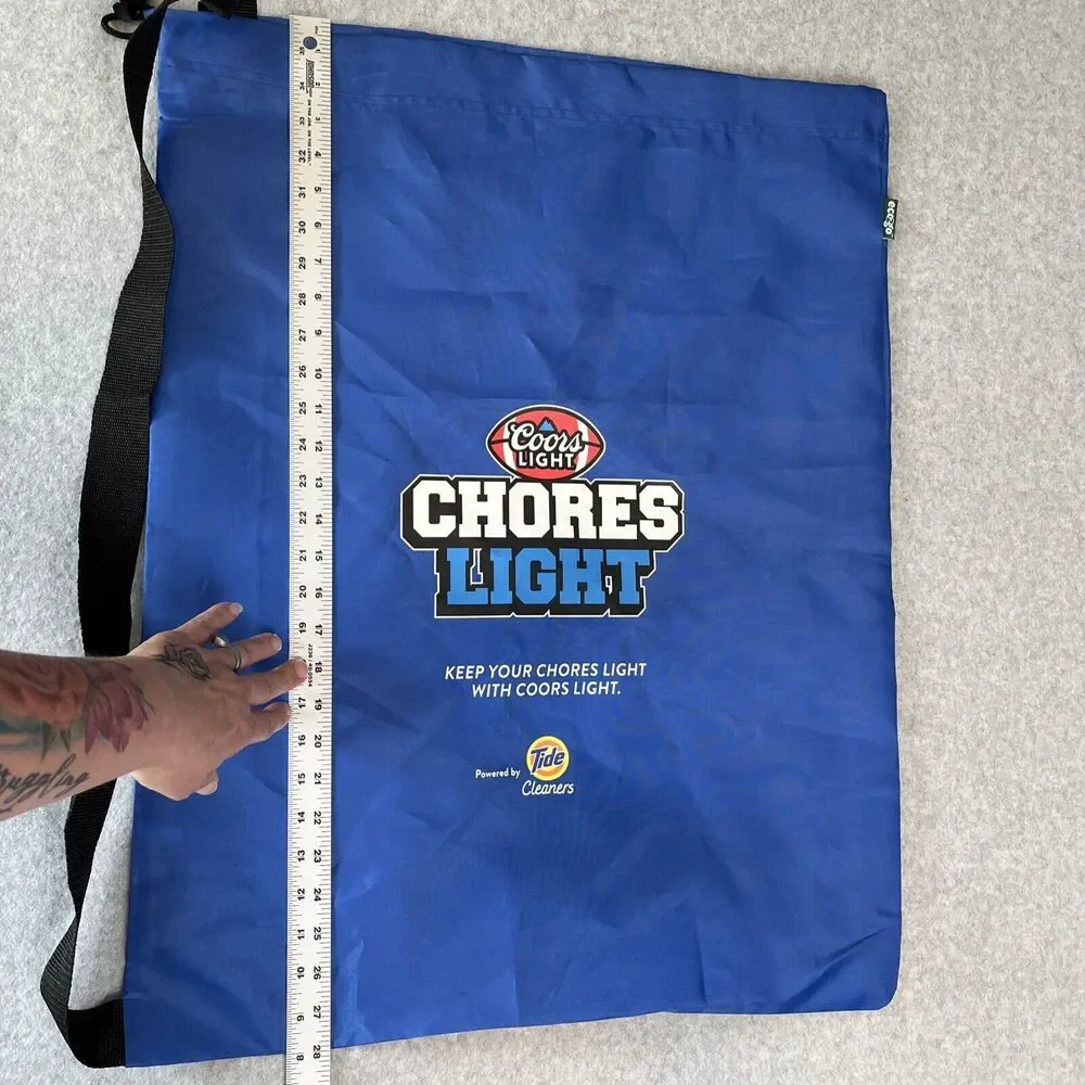 eco2go Laundry Bag Coors Light Chores Tide Light Blue - Clothes School Beer New!